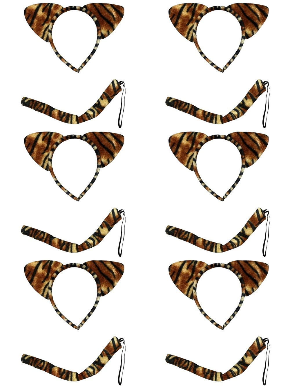 Tiger Headband Ears & Tail, Kid or Adult Size Costume Accessories