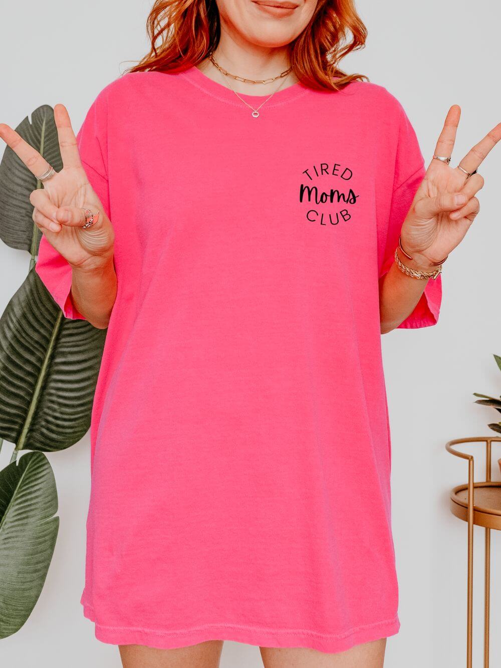 Tired Moms Club Embroidered Tee Comfort Colors Short Sleeve Graphic T-Shirt - Sydney So Sweet