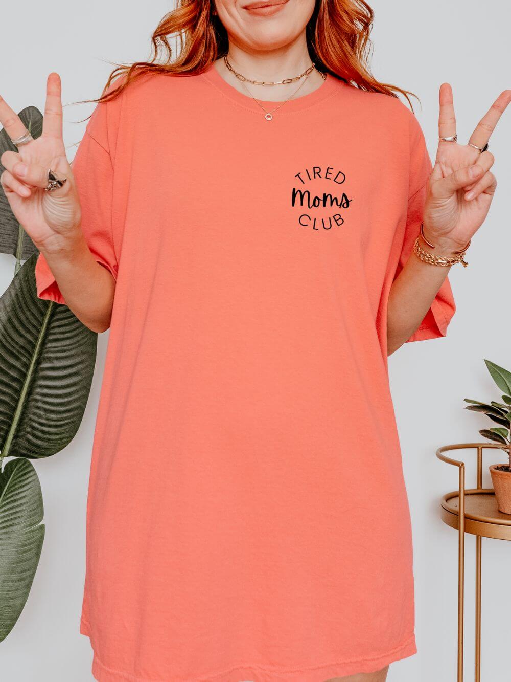 Tired Moms Club Embroidered Tee Comfort Colors Short Sleeve Graphic T-Shirt - Sydney So Sweet