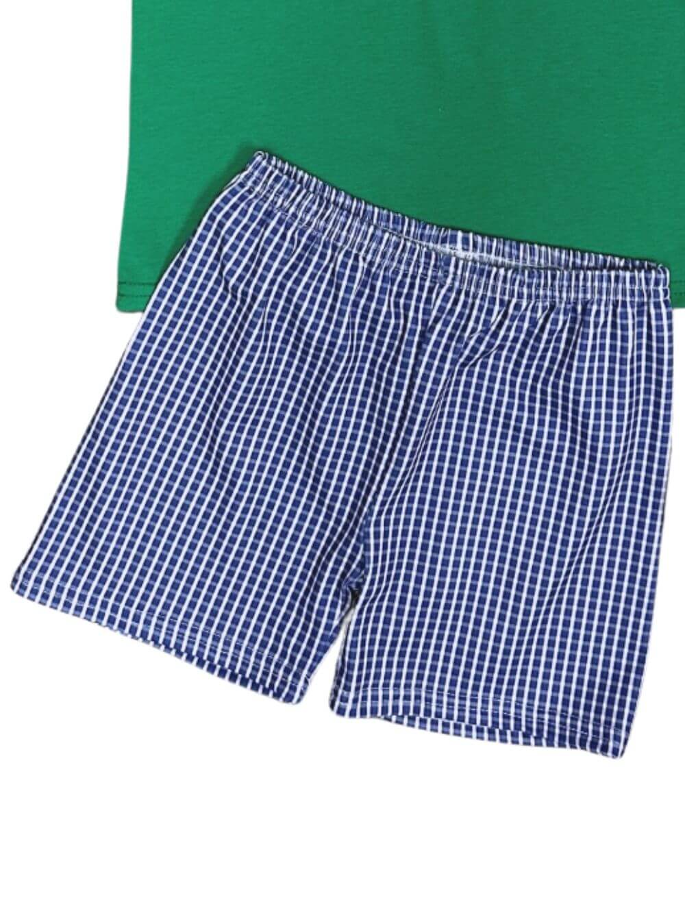 Tool Shirt and Blue Gingham Plaid Shorts Boys Shorts Outfit - Sydney So Sweet