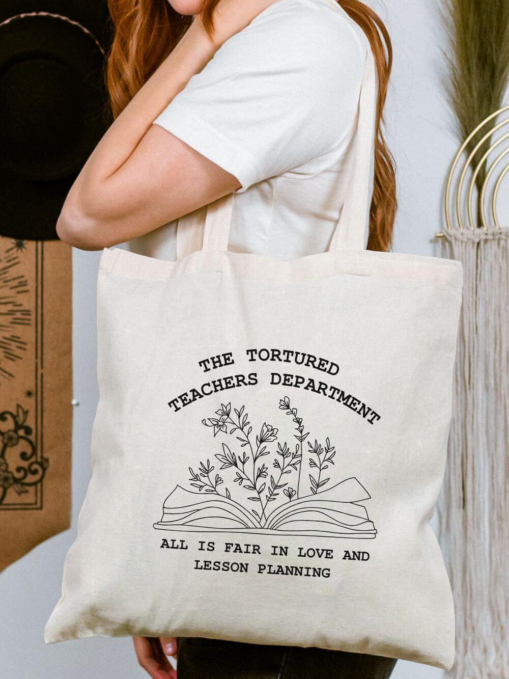 The Tortured Teachers Department Teacher Cotton Canvas Tote Bag