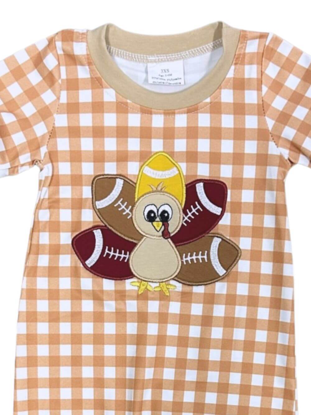 Touchdown Turkey Boys Thanksgiving & Football Baby Romper - Sydney So Sweet