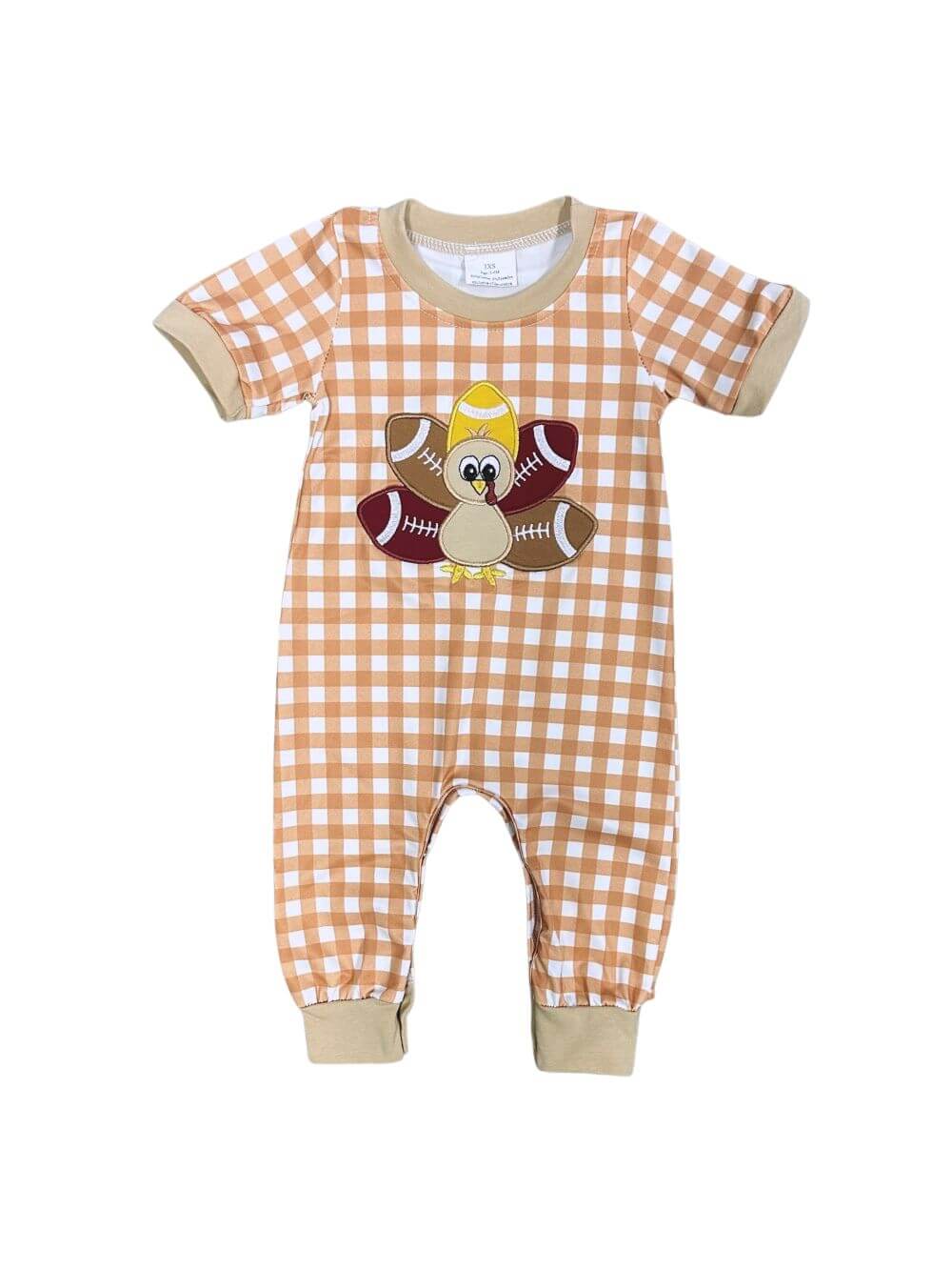 Touchdown Turkey Boys Thanksgiving & Football Baby Romper - Sydney So Sweet