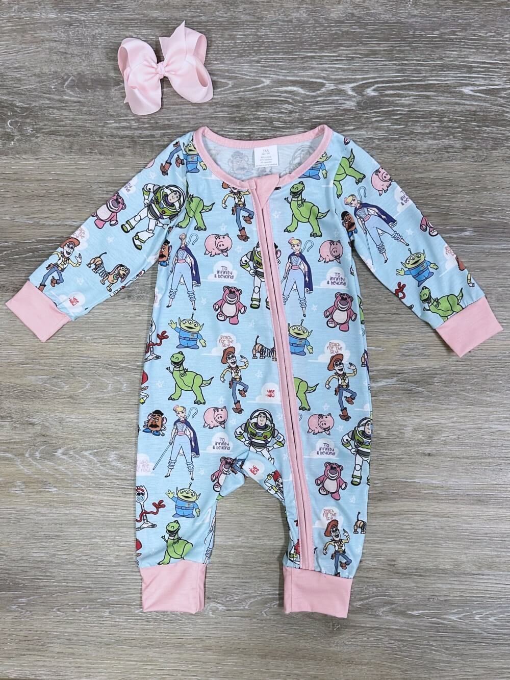 Toy Friends Blue &amp; Pink Baby Zip Up Sleeper - Sydney So Sweet