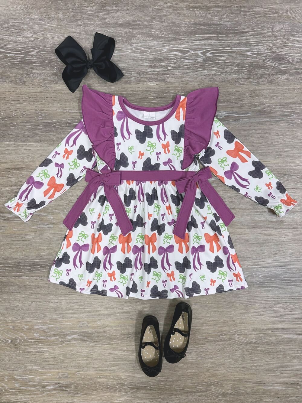 Trick or Twirl Girls Bow Detail Halloween Dress - Sydney So Sweet