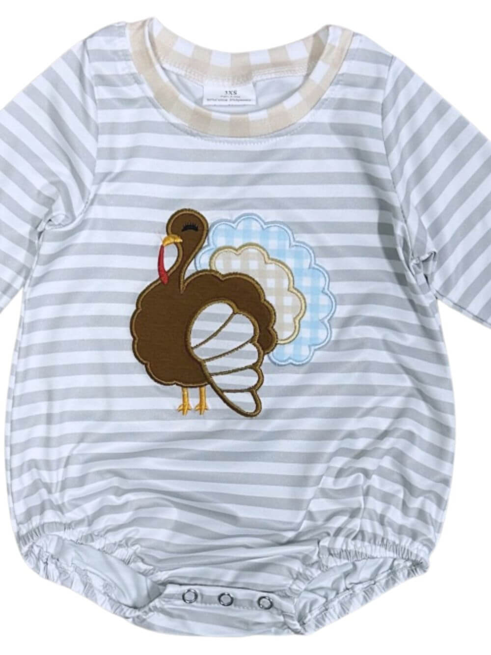 Turkey Snuggles Boys Thanksgiving Baby Bubble Romper - Sydney So Sweet