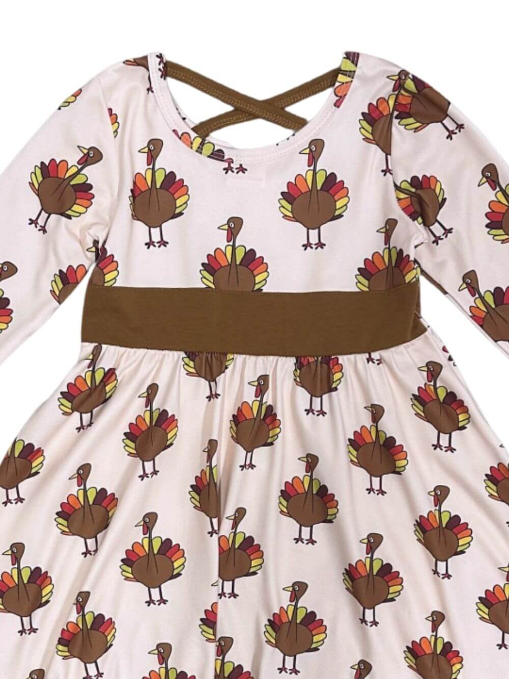 Turkey Trot Cross Back Girls Thanksgiving Dress - Sydney So Sweet