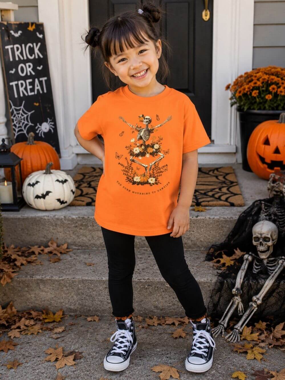 You Turn Mourning into Dancing T-Shirt Dancing Skeleton Halloween Kids Christian Tee