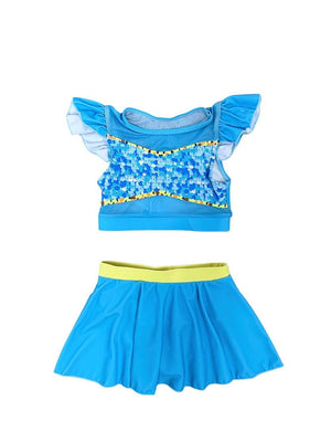 Turquoise Princess 2 Piece Skirted Swimsuit - Sydney So Sweet