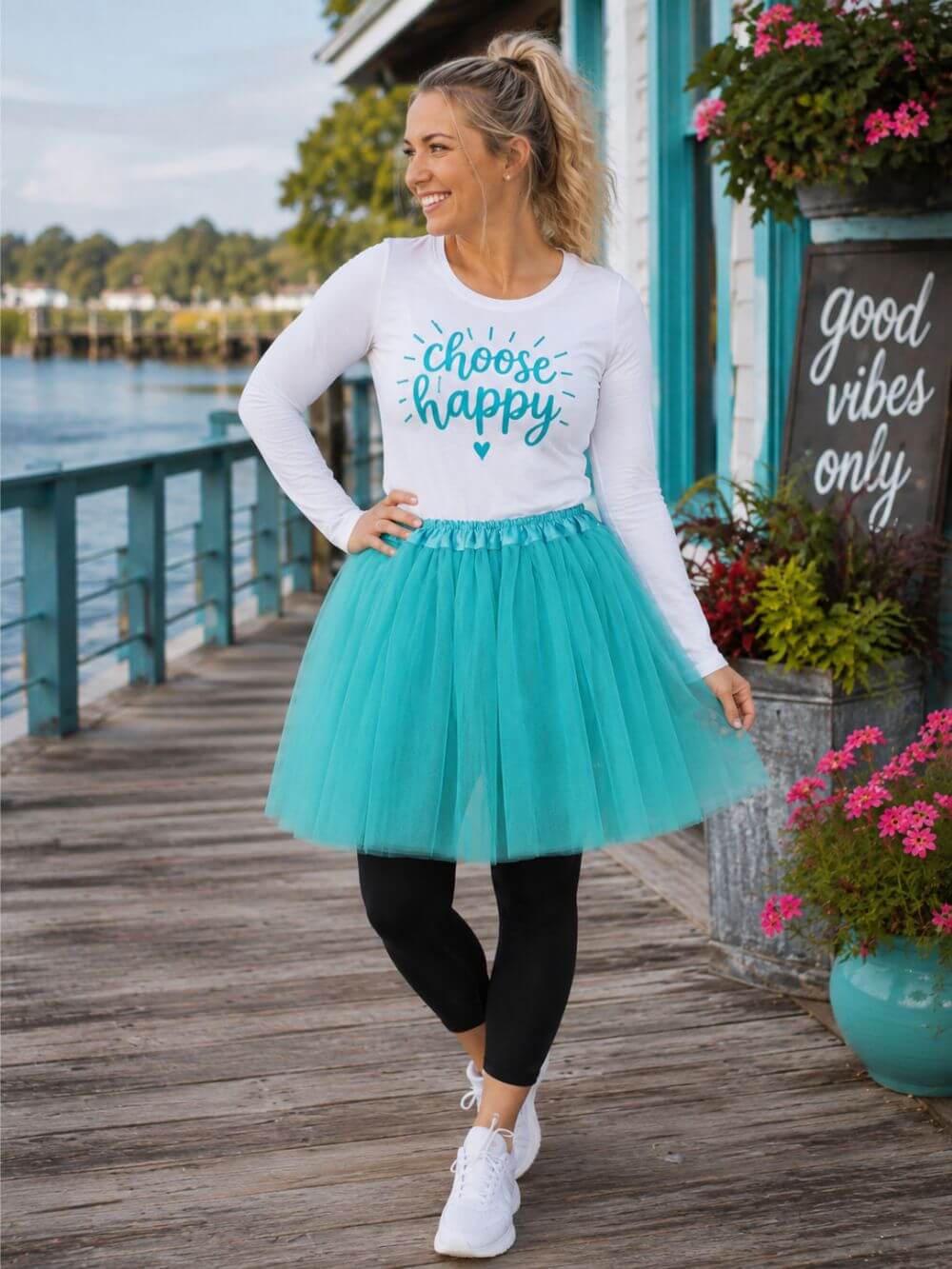 Turquoise Green Tutu Skirt for Women – 3-Layer Tulle Ballet Skirt for Costume, Dress-Up, Dance, & Cosplay