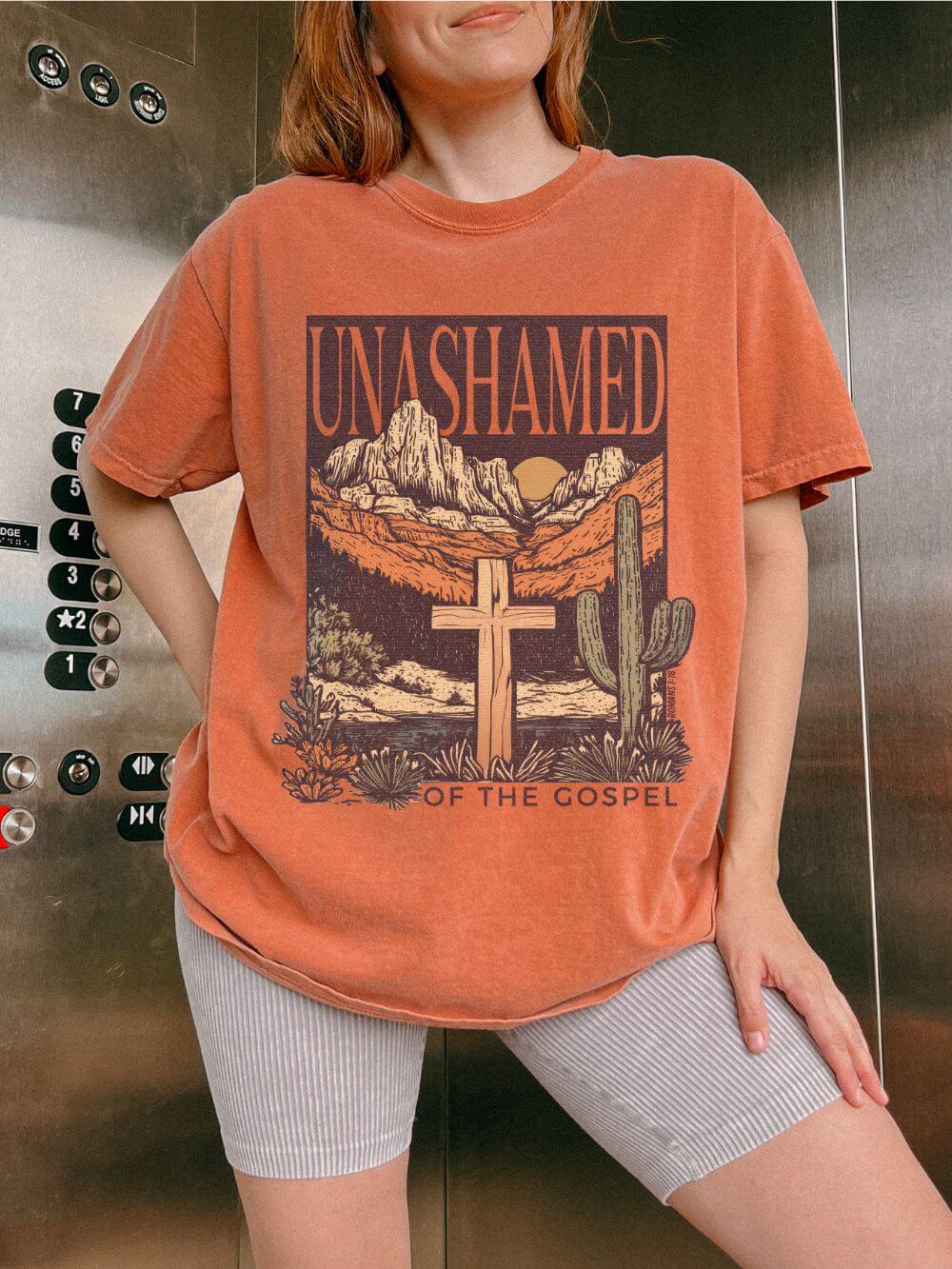 Unashamed of the Gospel T‑Shirt Distressed Desert Christian Tee