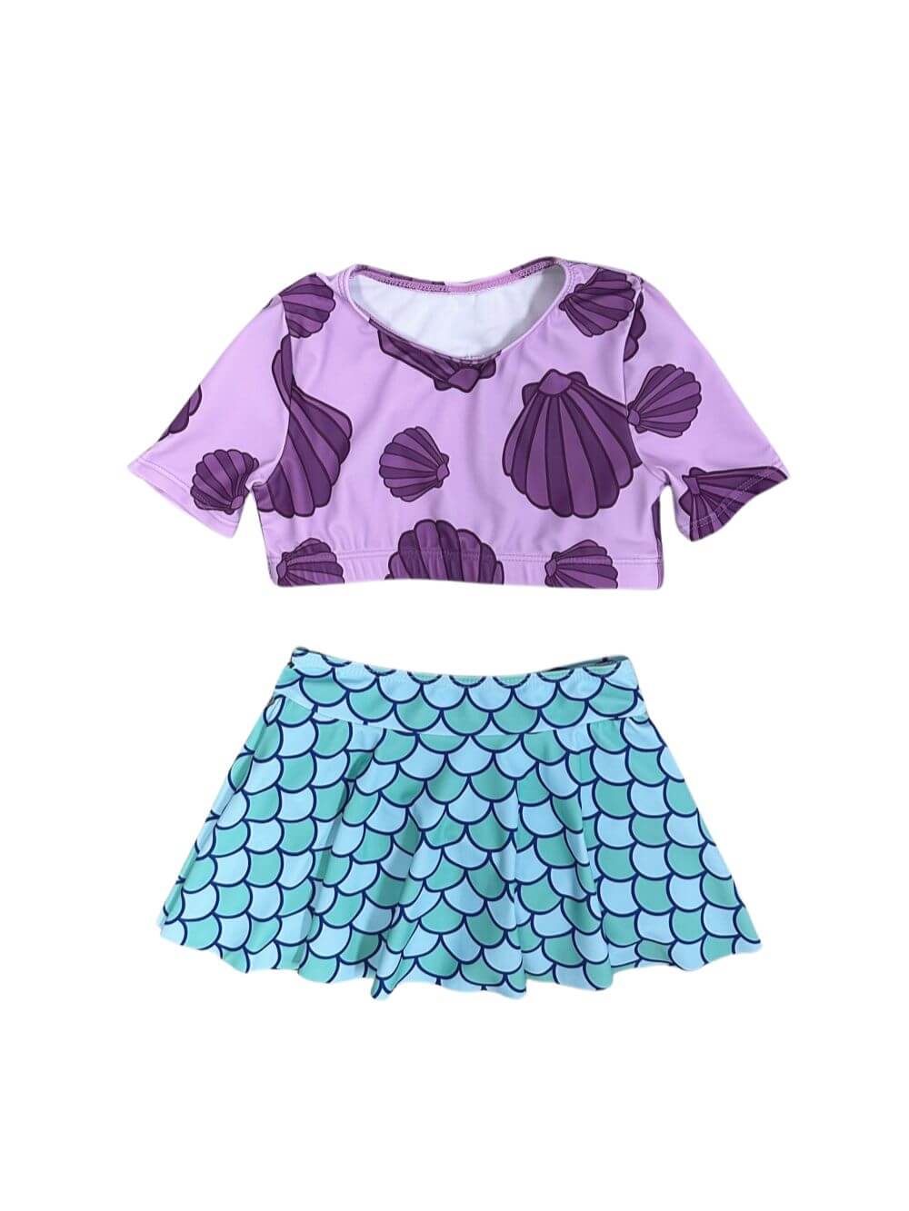 Under the Sea Girls Mermaid Scale Swim Skirt Set - Sydney So Sweet