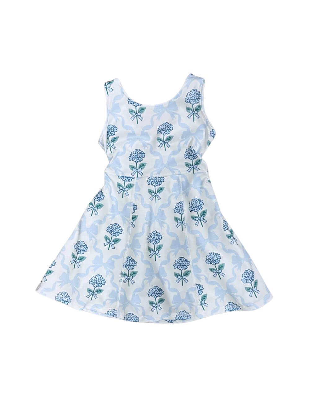 Vintage Bows & Blossoms Girls Blue Floral Yoga Dress - Sydney So Sweet