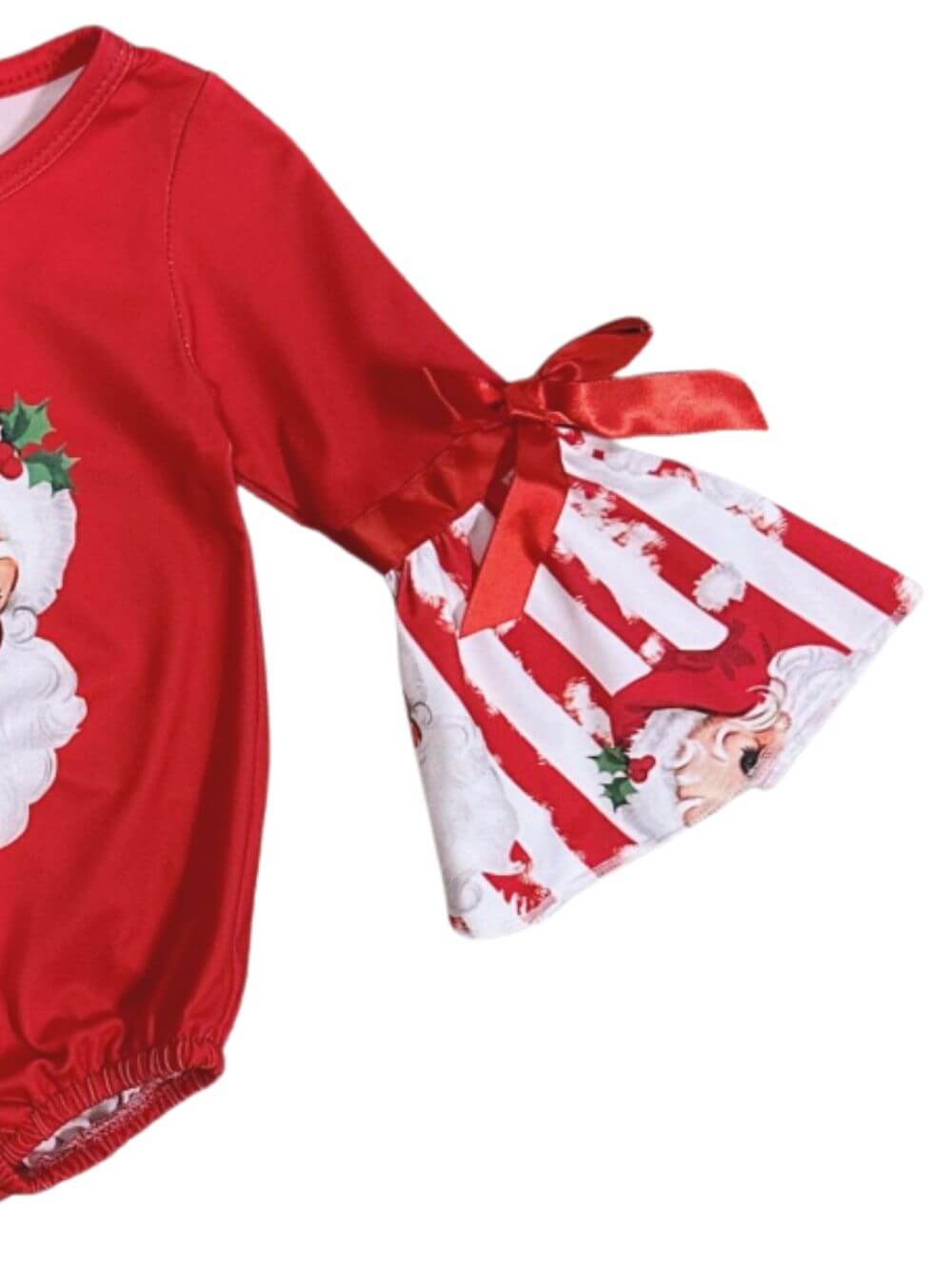 Vintage Christmas Cheer Santa Girls Baby Bubble Romper - Sydney So Sweet