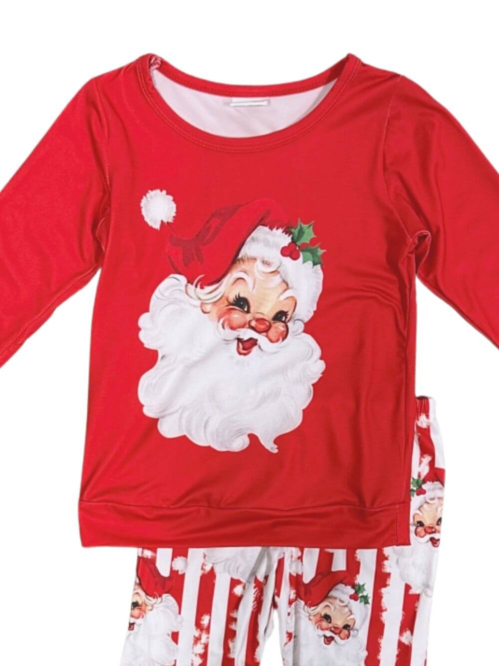Vintage Christmas Cheer Santa Stripe Girls Bell Bottom Outfit - Sydney So Sweet