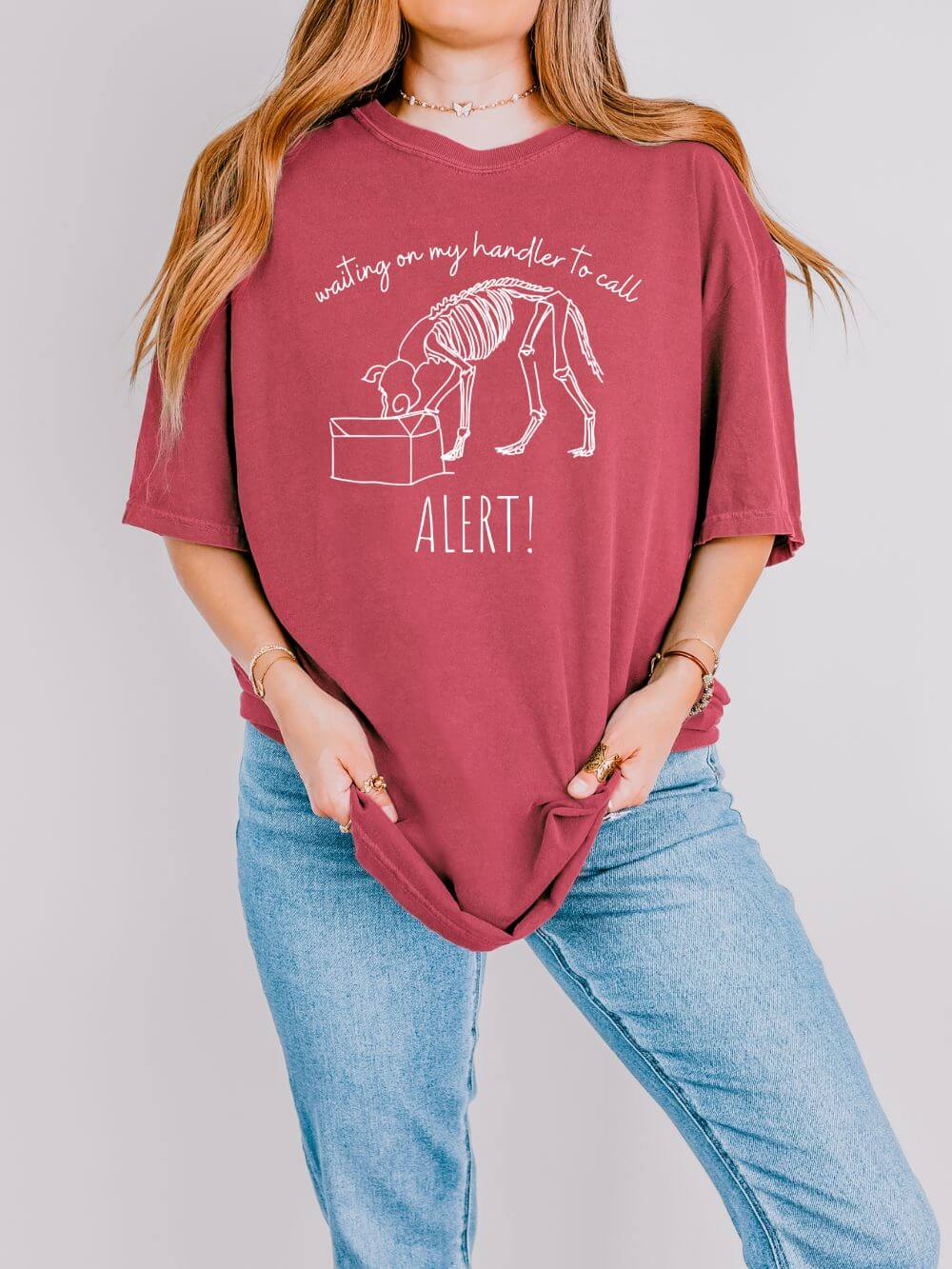 Waiting on My Handler Alert Scent Dog Sports Comfort Colors Unisex Dog Mom T-Shirt - Sydney So Sweet