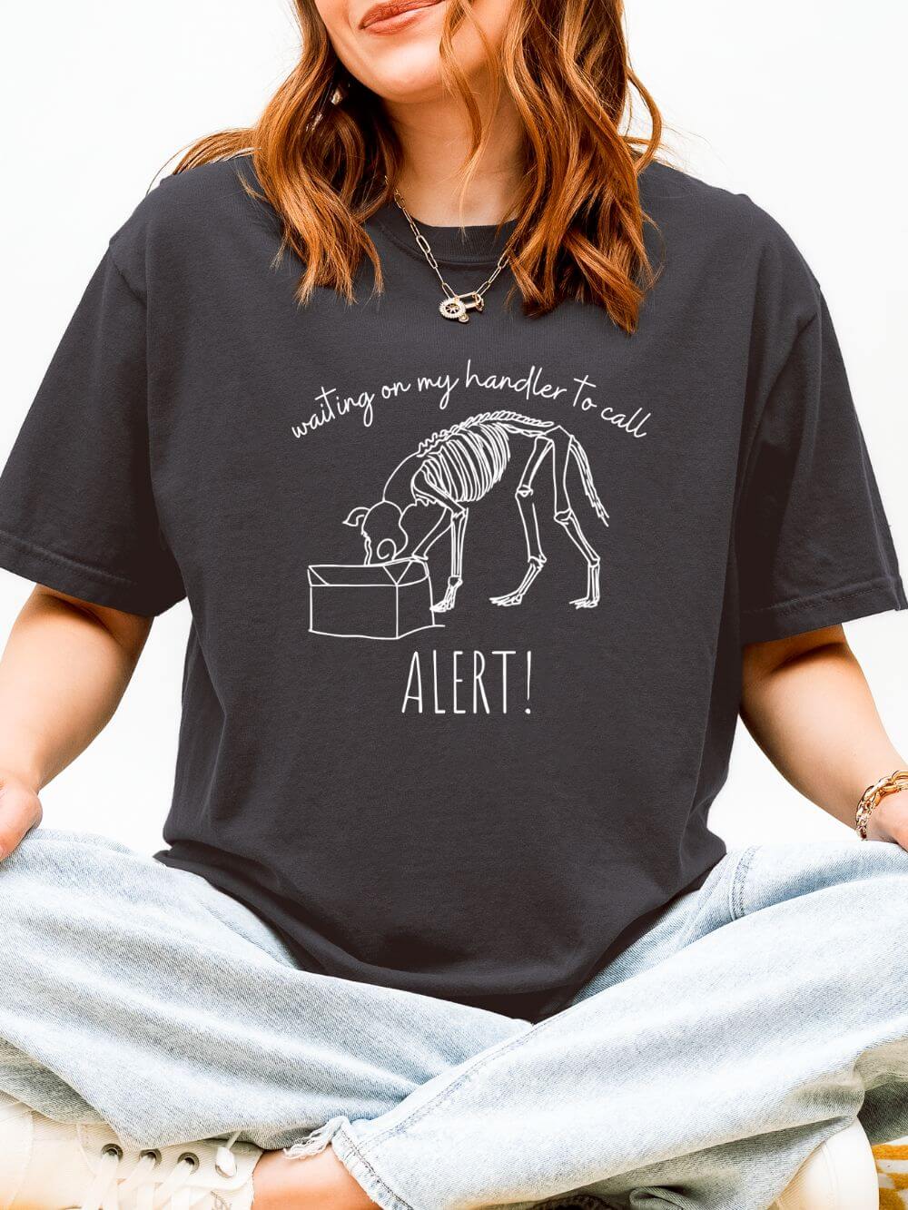 Waiting on My Handler Alert Scent Dog Sports Comfort Colors Unisex Dog Mom T-Shirt - Sydney So Sweet
