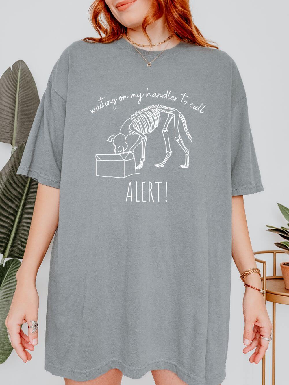 Waiting on My Handler Alert Scent Dog Sports Comfort Colors Unisex Dog Mom T-Shirt - Sydney So Sweet