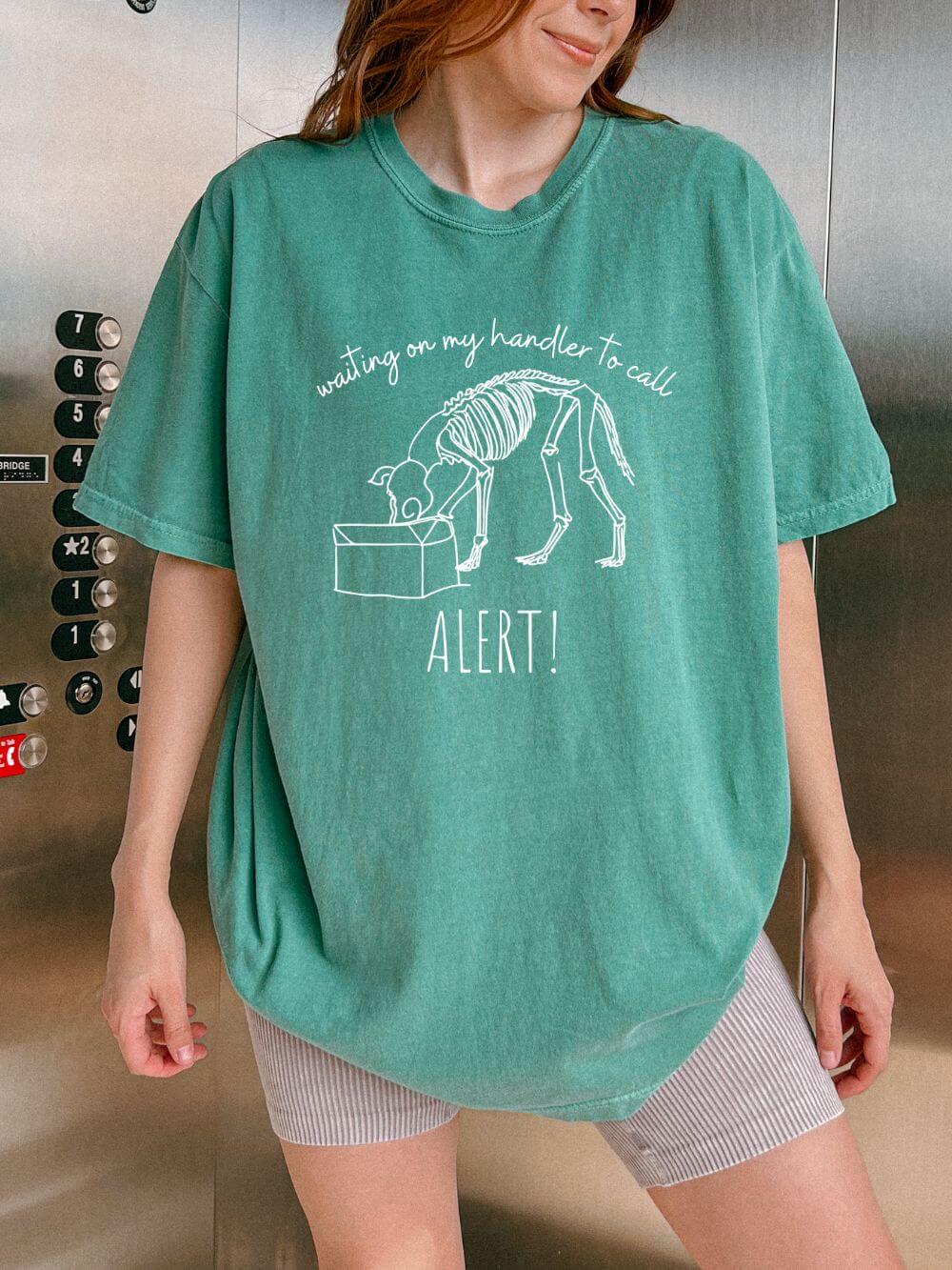 Waiting on My Handler Alert Scent Dog Sports Comfort Colors Unisex Dog Mom T-Shirt - Sydney So Sweet