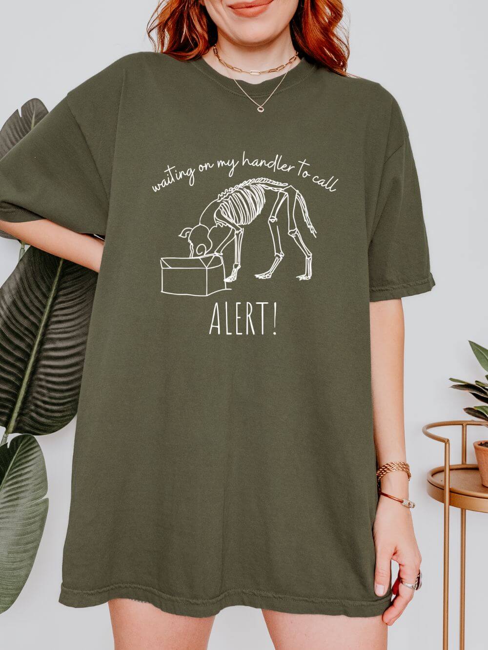 Waiting on My Handler Alert Scent Dog Sports Comfort Colors Unisex Dog Mom T-Shirt - Sydney So Sweet
