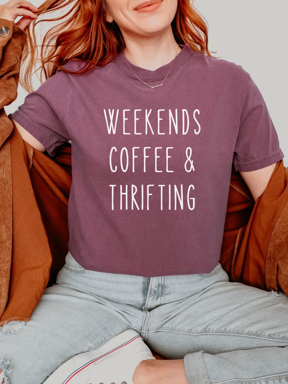 Weekends Coffee & Thrifting T-Shirt Graphic Unisex Tee - Sydney So Sweet