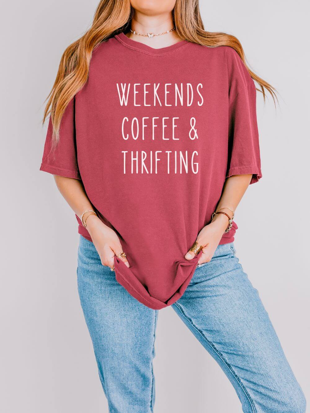 Weekends Coffee & Thrifting T-Shirt Graphic Unisex Tee - Sydney So Sweet