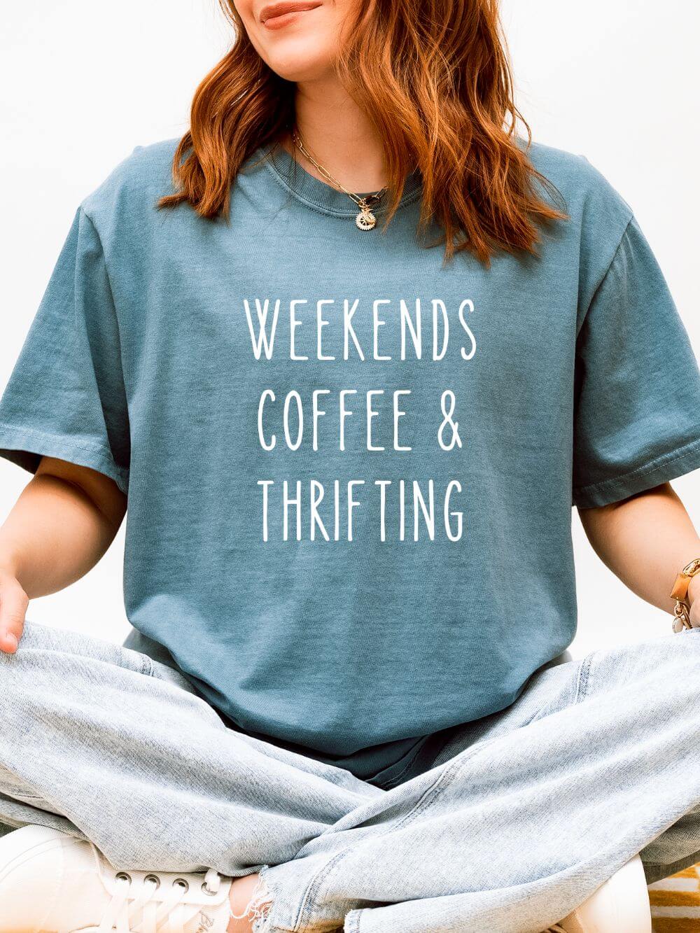 Weekends Coffee & Thrifting T-Shirt Graphic Unisex Tee - Sydney So Sweet