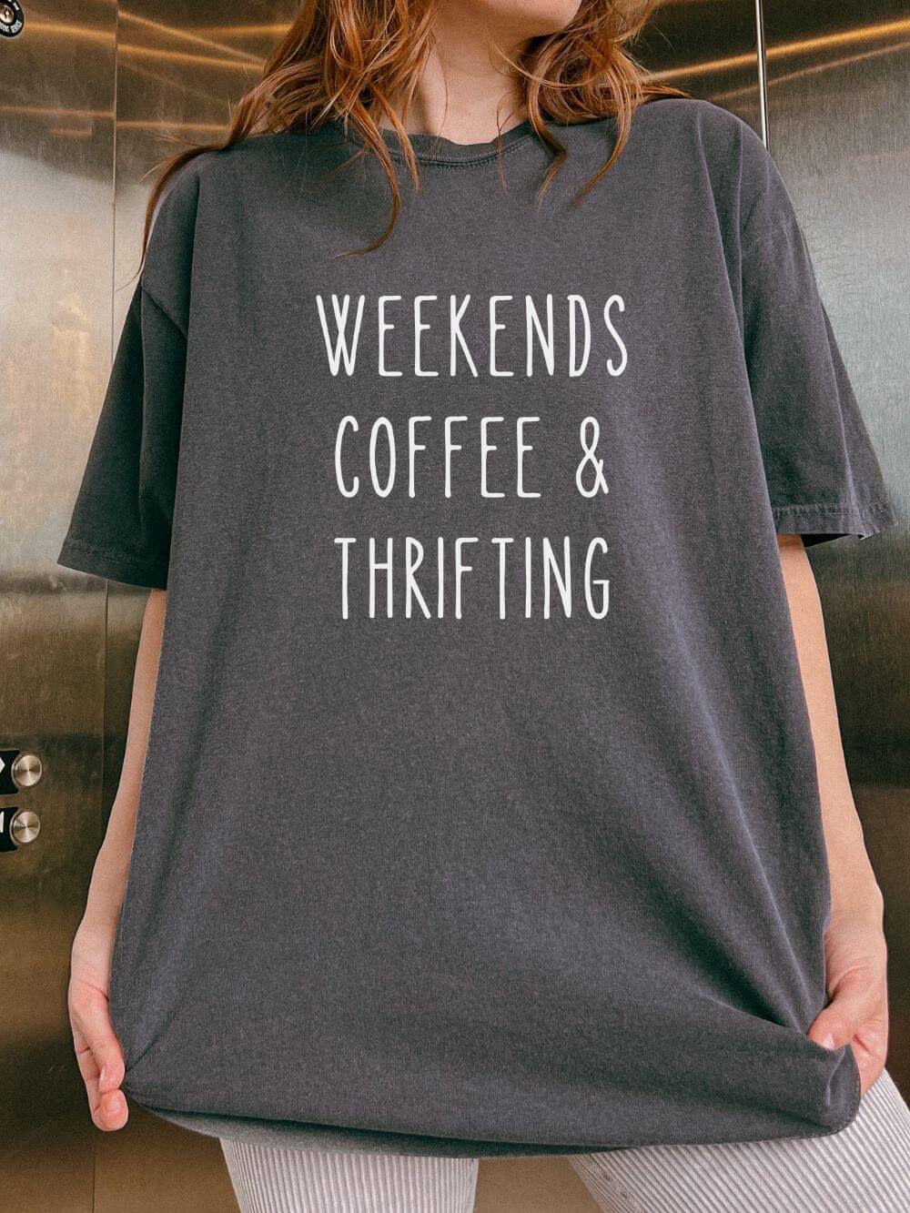 Weekends Coffee & Thrifting T-Shirt Graphic Unisex Tee - Sydney So Sweet
