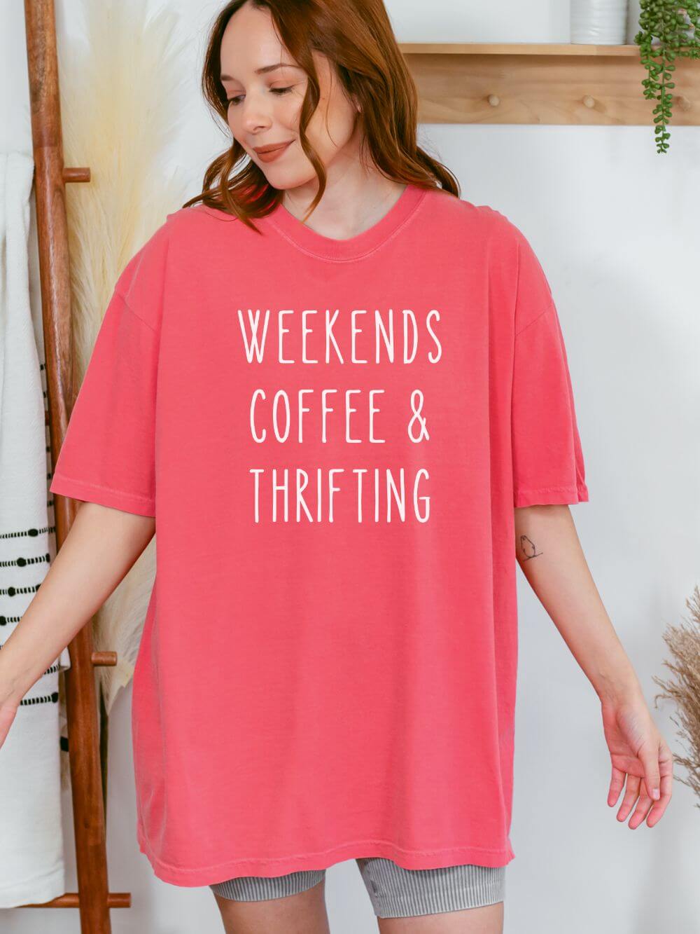 Weekends Coffee & Thrifting T-Shirt Graphic Unisex Tee - Sydney So Sweet