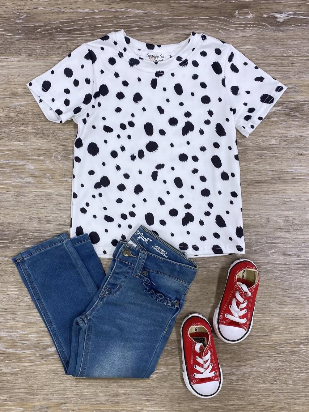 White & Black Dalmatian Costume T-Shirt for Boy or Girl