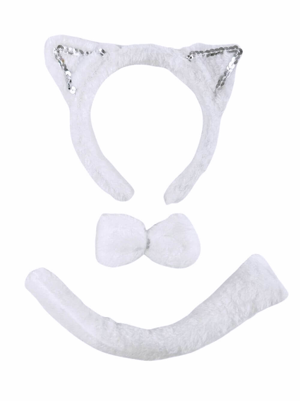 White Cat Girls Headband Ears, Kid or Adult Size Costume Accessories - Sydney So Sweet