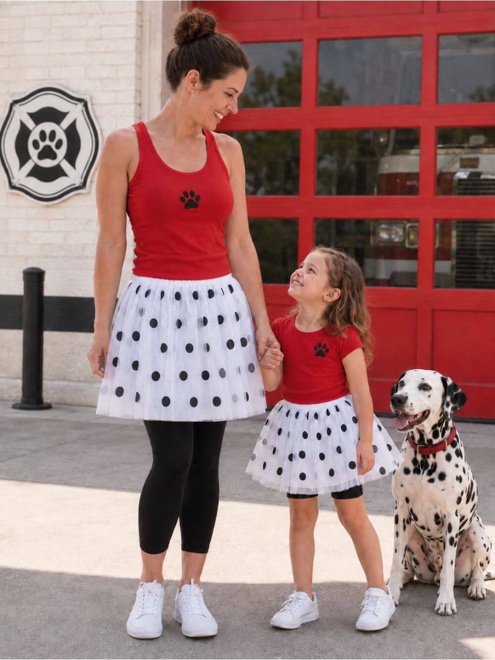 Black & White Polka Dot Tutu Skirt – 3 Layer Tulle Skirt for Kids & Adults – Costume, Dance, Dress-Up