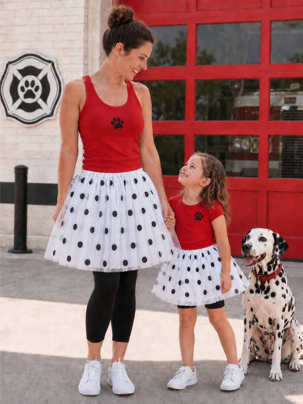 Black & White Polka Dot Tutu Skirt – 3 Layer Tulle Skirt for Kids & Adults – Costume, Dance, Dress-Up