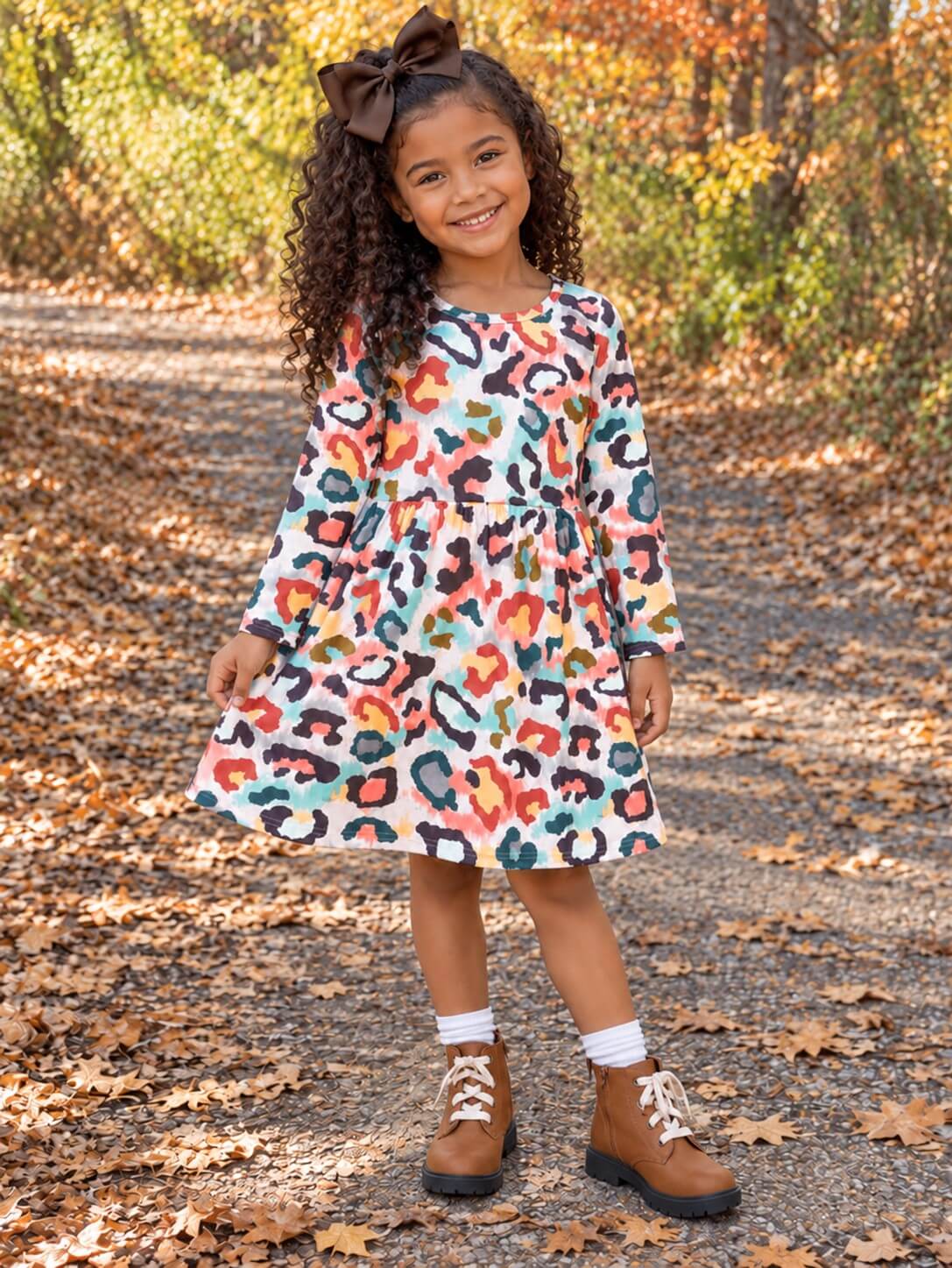 Wild About Fall Girls Leopard Print Dress