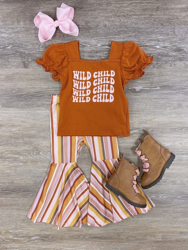 Stay Wild Outfit/ Bell Bottom, Leggings Kids Outfit, Bell Bottoms, Wild  Outfit, Kids Bell Bottom, Kids Vinyl Shirt Outfit 