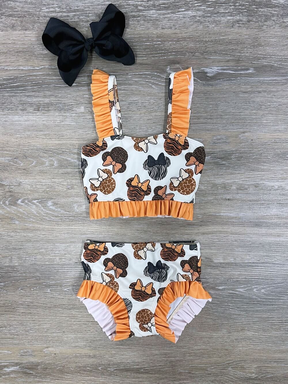 Wild One Mouse Girls Ruffle Tankini Swimsuit - Sydney So Sweet