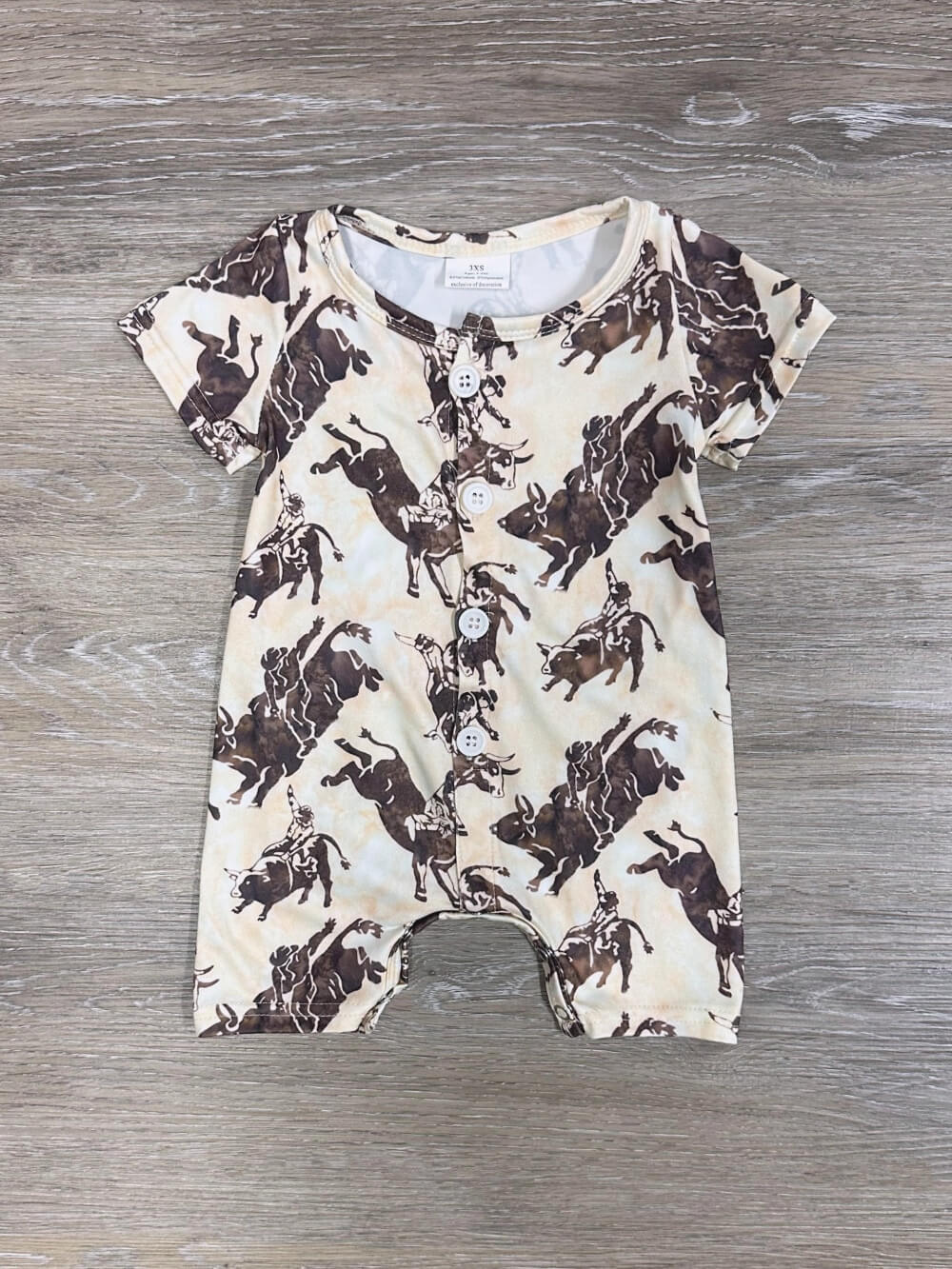 Wild West Bucking Bull Boys Baby Romper - Sydney So Sweet