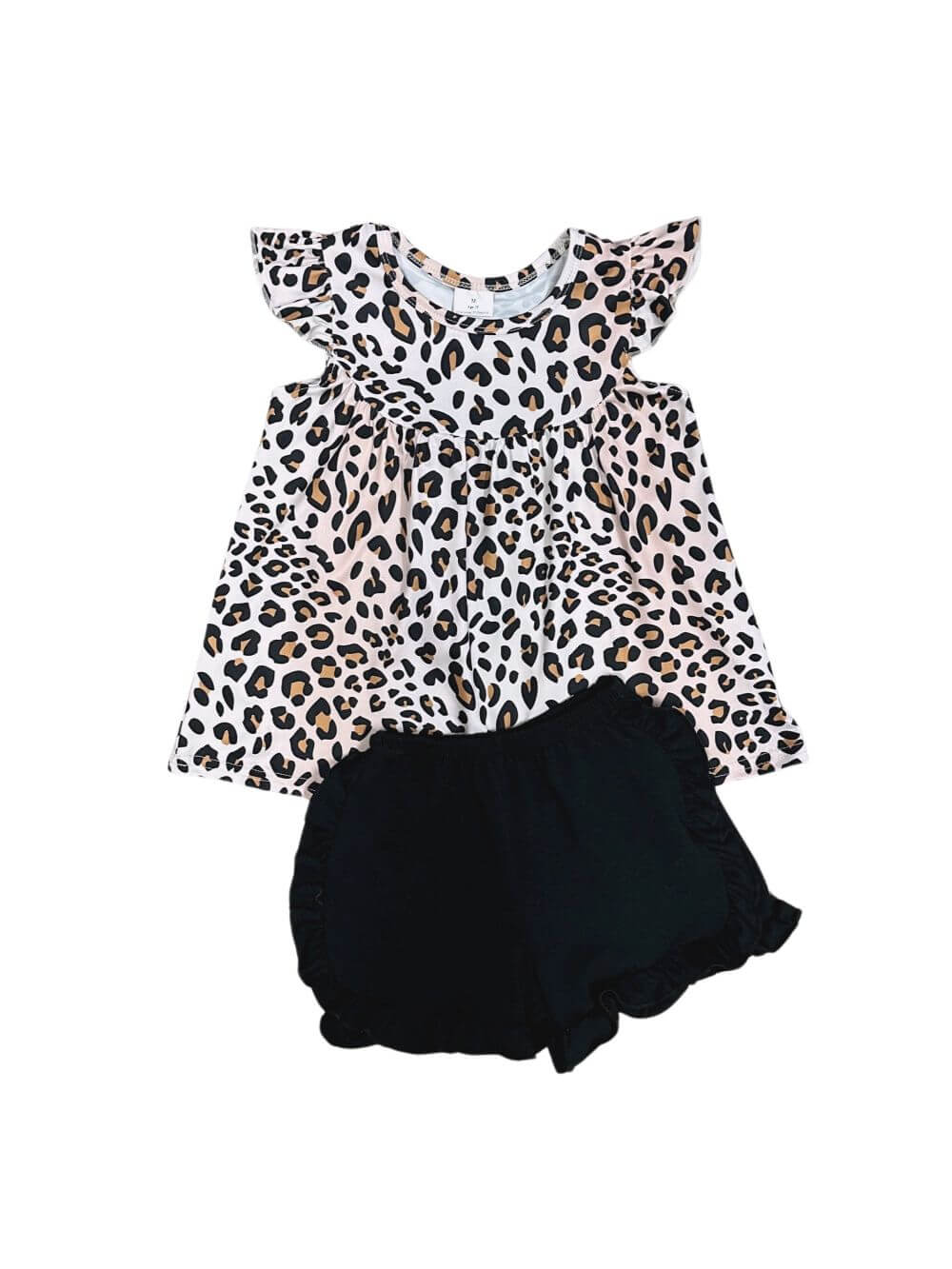 Wild & Chic Leopard Print Girls Ruffle Shorts Outfit - Sydney So Sweet