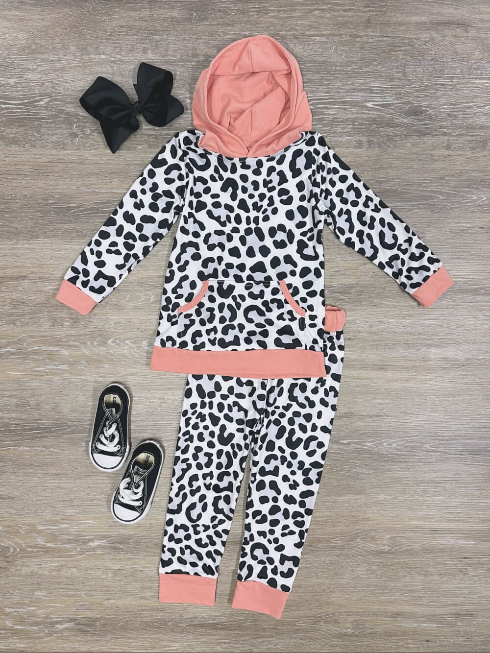 Wild & Cozy Girls Leopard Lounge Hoodie Outfit - Sydney So Sweet