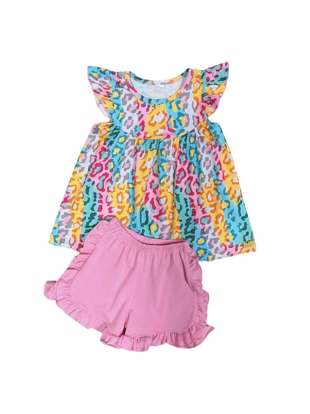 Wild and Bright Girls Ruffle Shorts Outfit - Sydney So Sweet