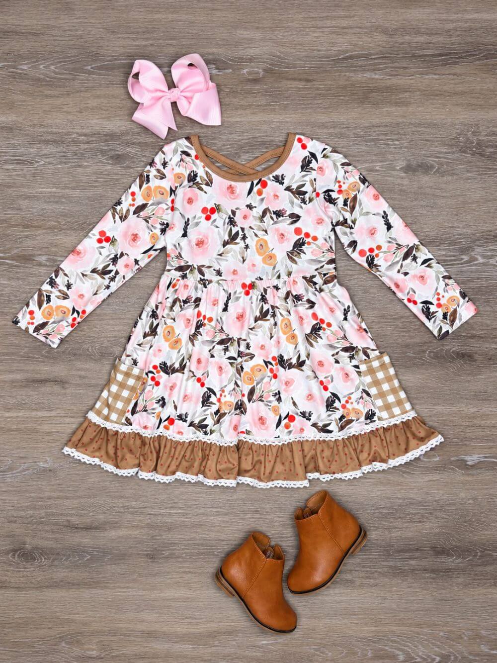 Woodland Garden Girls Fall Ruffle Dress
