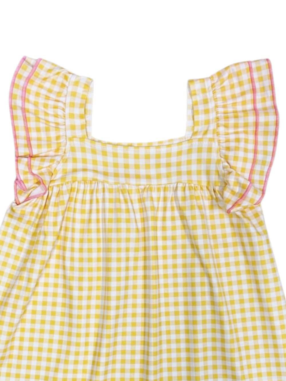 Yellow Gingham Girls Back to School Coquette Pencil Dress - Sydney So Sweet
