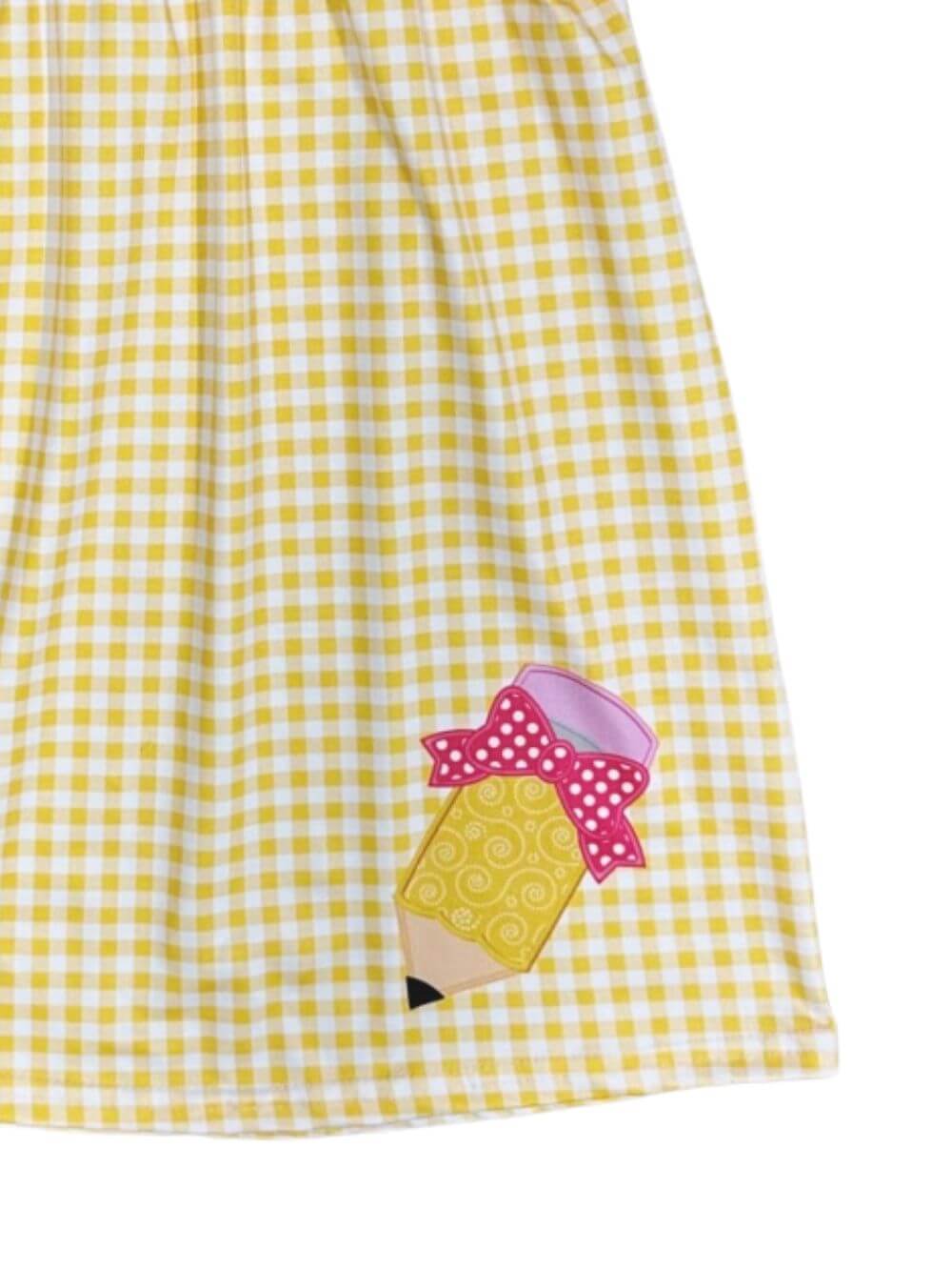 Yellow Gingham Girls Back to School Coquette Pencil Dress - Sydney So Sweet