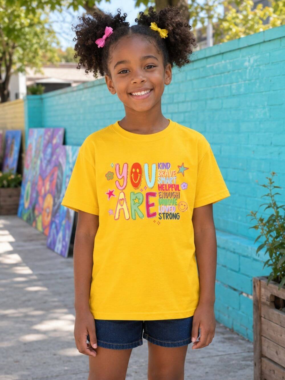 You are Enough Colorful Kids T-Shirt Youth Inspirational Graphic Tee
