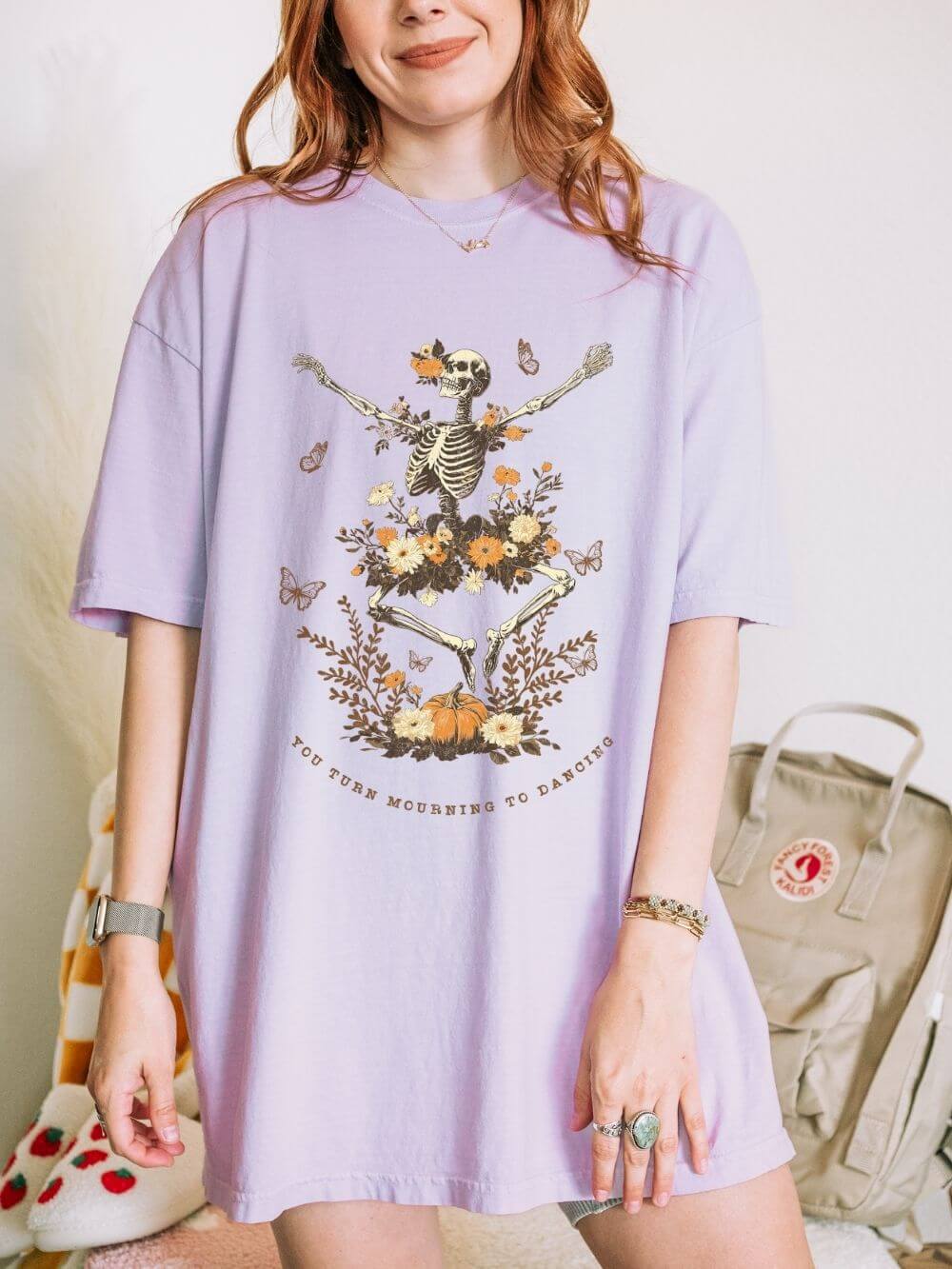 You Turn Mourning into Dancing T-Shirt Dancing Skeleton Halloween Christian Tee