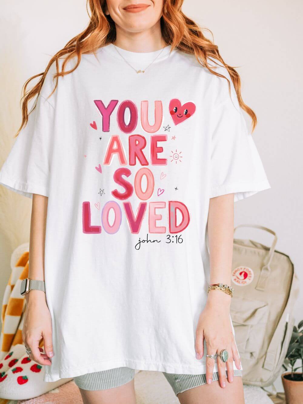 You Are So Loved John 3:16 Valentine's Day Graphic T-Shirt Unisex Short Sleeve Tee - Sydney So Sweet