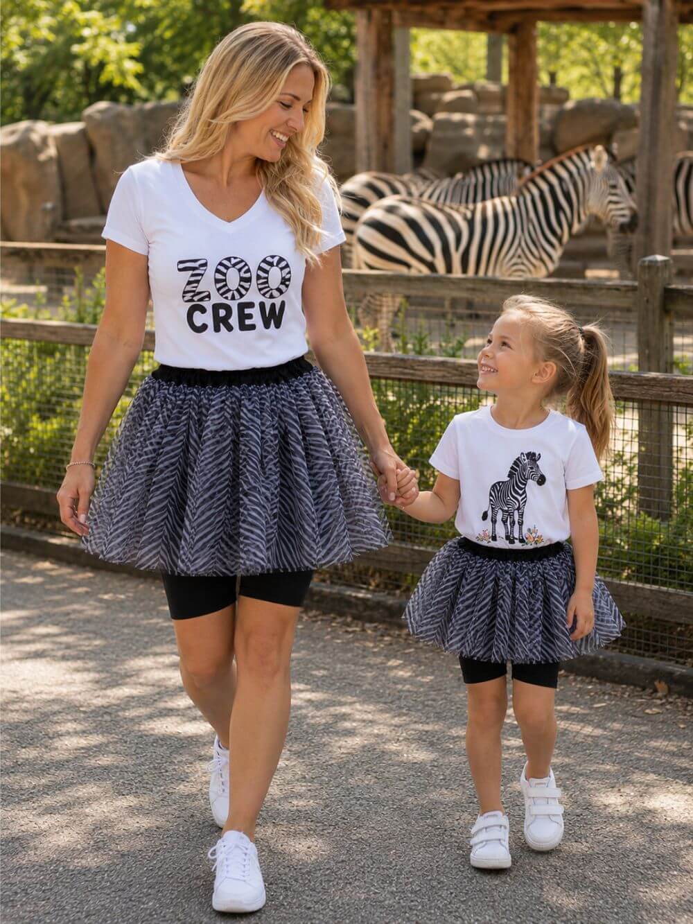 Zebra Tutu Skirt for Women – 3-Layer Tulle Ballet Skirt for Costume, Dress-Up, Dance, & Cosplay