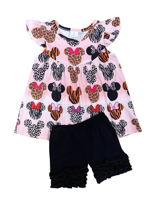 Zebras Tigers & Cheetahs Oh My Girls Icing Ruffle Shorts Outfit - Sydney So Sweet
