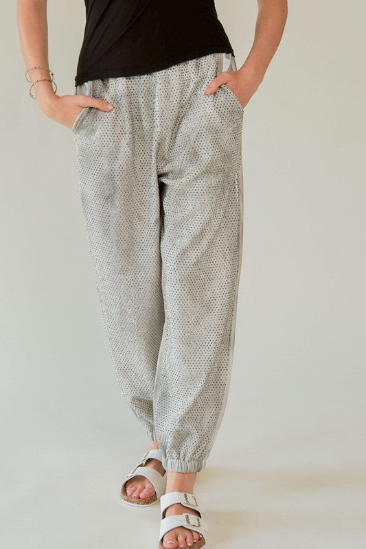 Davi &amp; Dani Rhinestone Elastic Waist Joggers - Sydney So Sweet