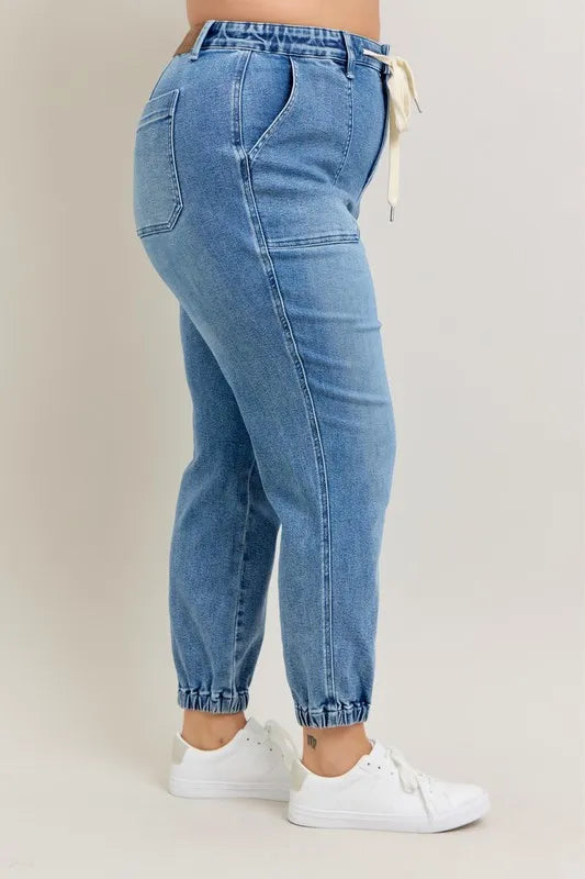 Judy Blue Full Size High Waist Denim Jogger Plus Size - Sydney So Sweet